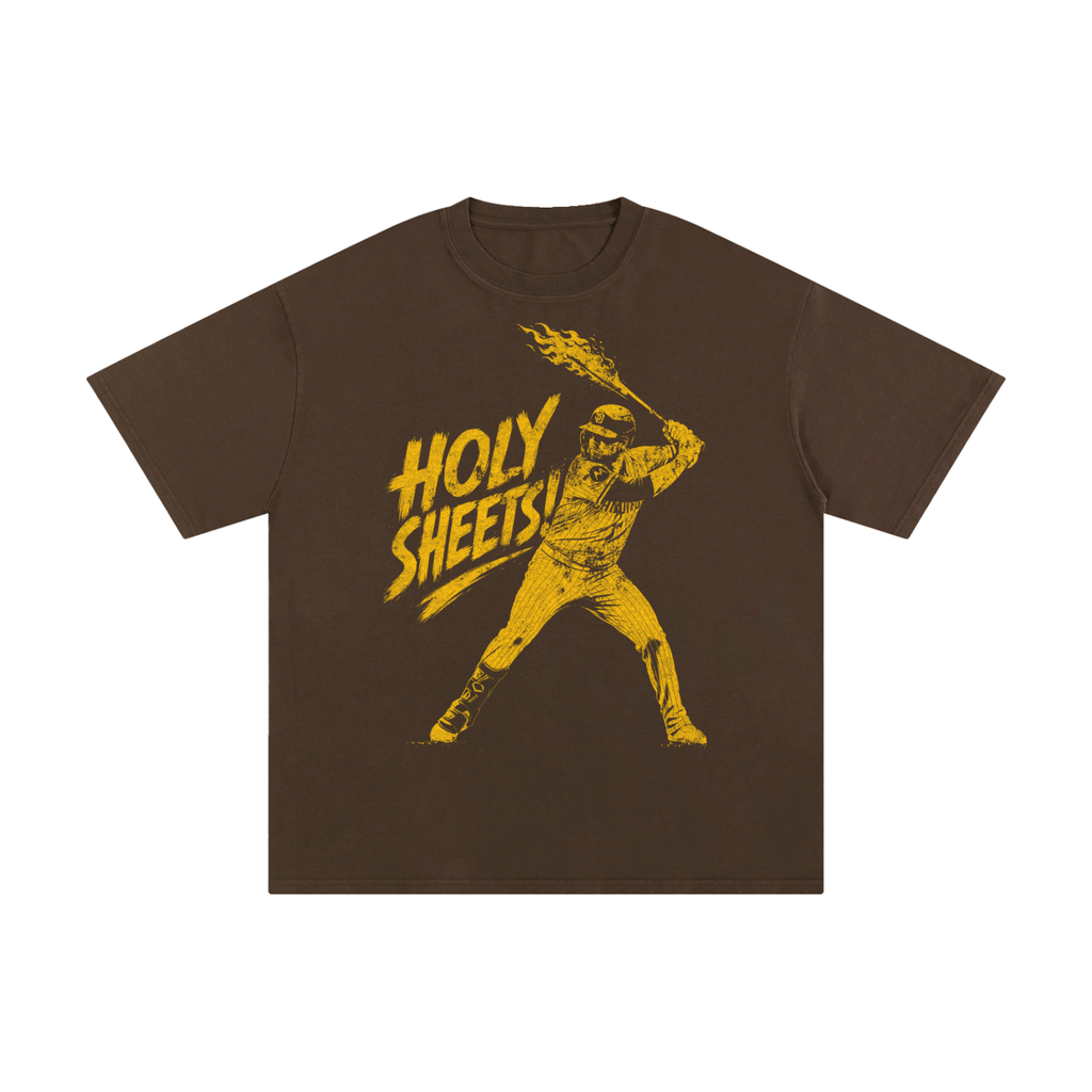 "HOLY SHEETS!" Tee, BROWN /GOLD