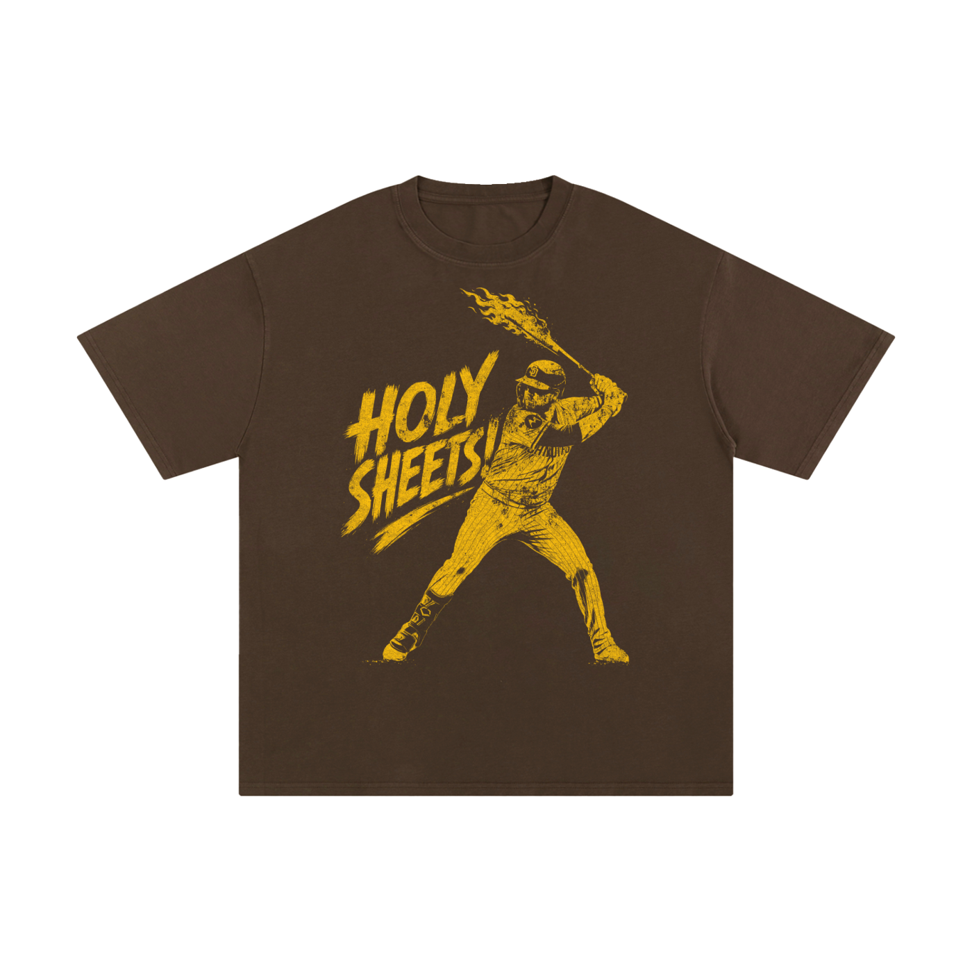 "HOLY SHEETS!" Tee, BROWN /GOLD